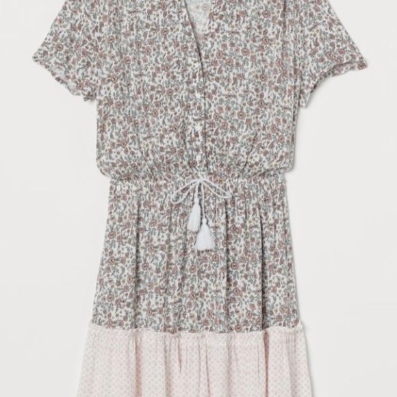 NWOT  H&M White and Floral Pattern Dress S - Picture 5 of 6